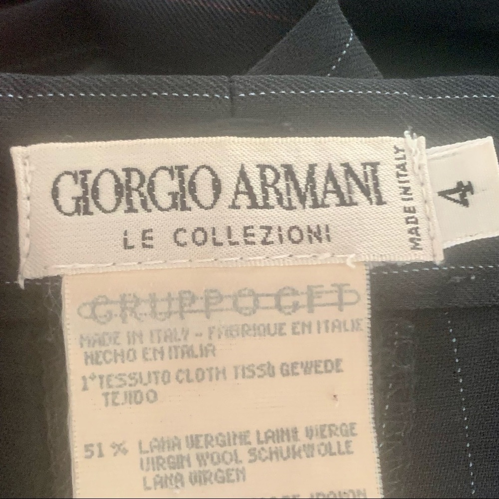 GIORGIO ARMANI Vintage Wool Crepe Blue Pinstripe Dress Pants - Picture 2 of 16
